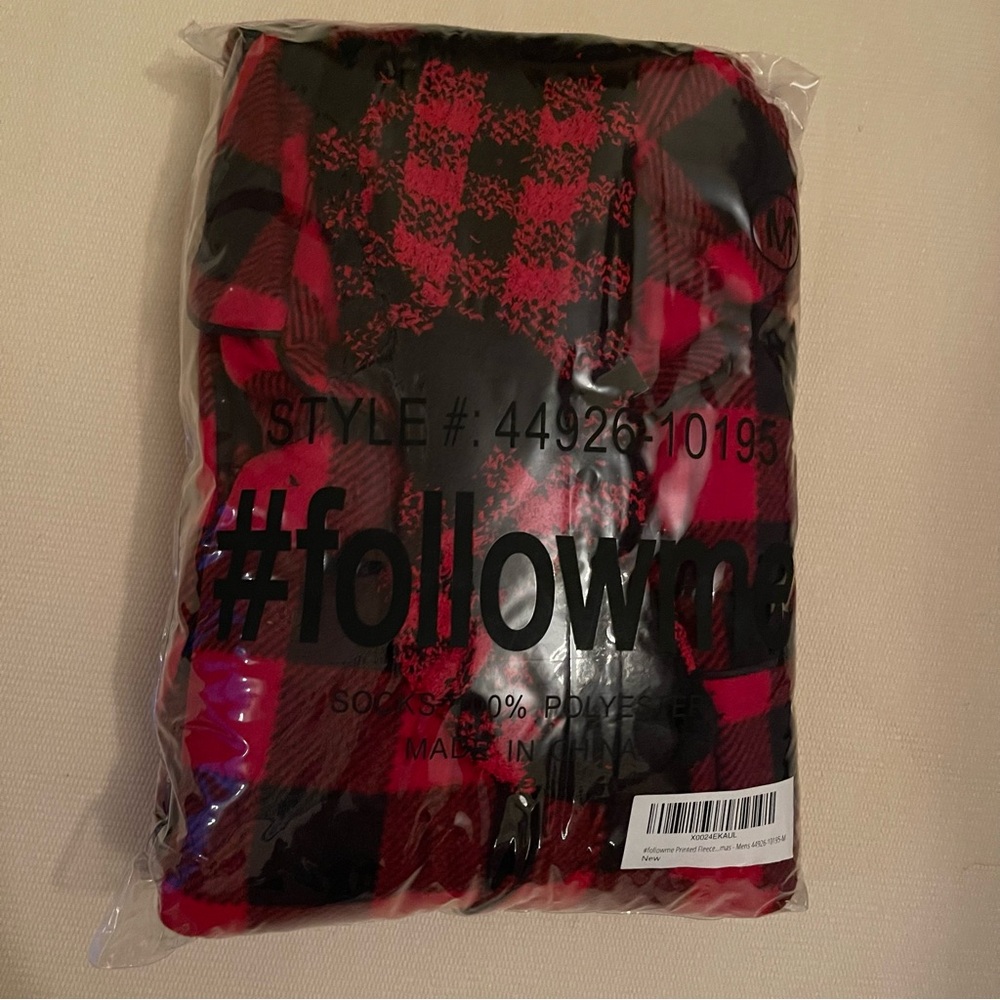 men's Red and Black Plaid Pajama Set